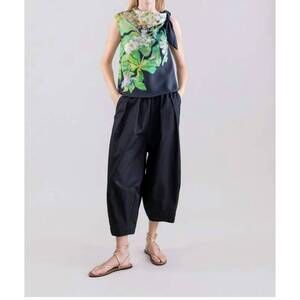 NEW PSOPHIA silk habotai print top in black & lime